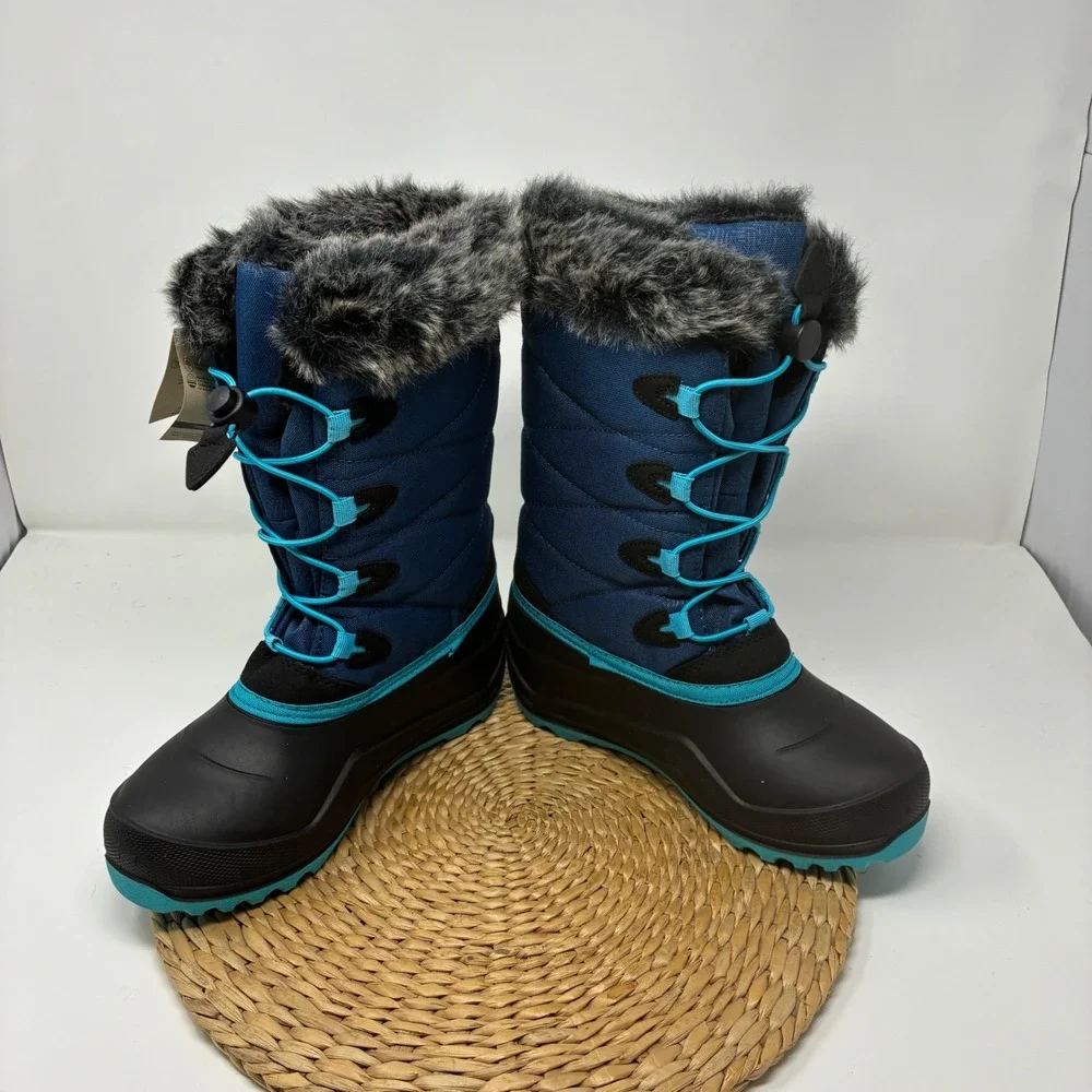 Kamik Kids Size 4 Navy Blue Waterproof Winter Snow Boots Vegan NWT‎ -40